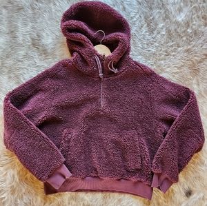 Lululemon Fleece Hoodie Half Zip Red Merlot